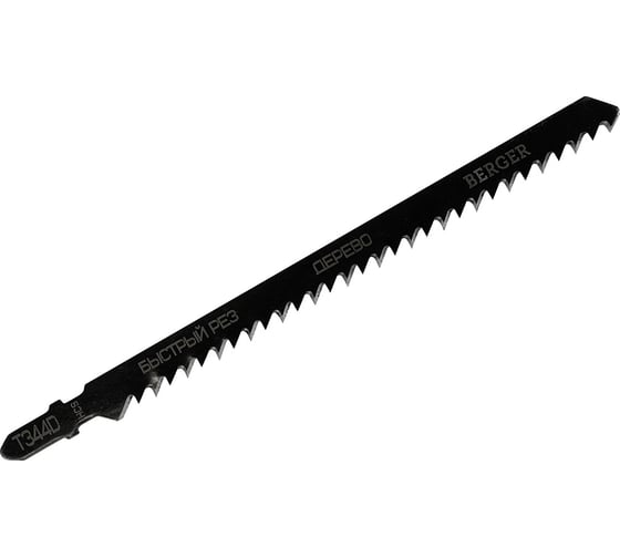 Изображение товара Пилка Berger BG для эл.лобзика по дереву T344D, быстрый рез 5 шт, шаг 4.0 мм, длина 152x126 мм BG1713