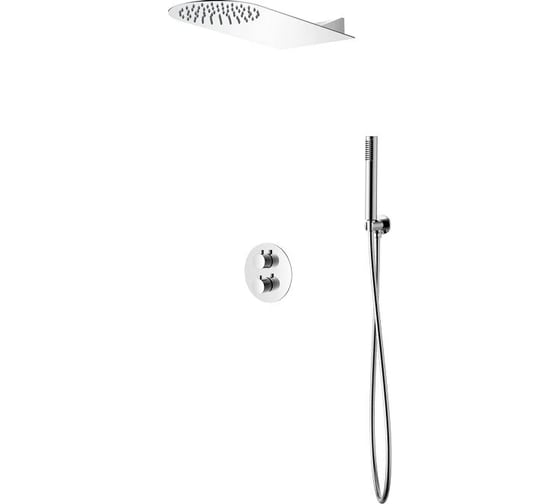Изображение товара Душевой комплект скрытого монтажа с термостатом Santi Line хром, верхний душ размер 500 х 220 SL-9015