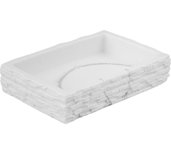 Изображение товара Мыльница PERFECTO LINEA STONEWAVE белая, ЦЗ-0504316134