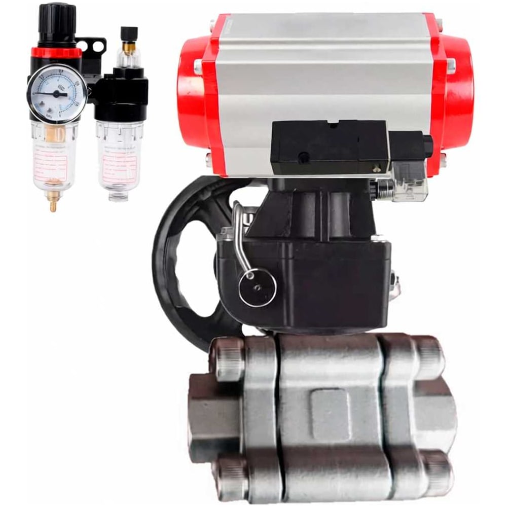 Изображение товара Кран шаровой DN 40 Ру63 из нержавеющей стали с пневмоприводом