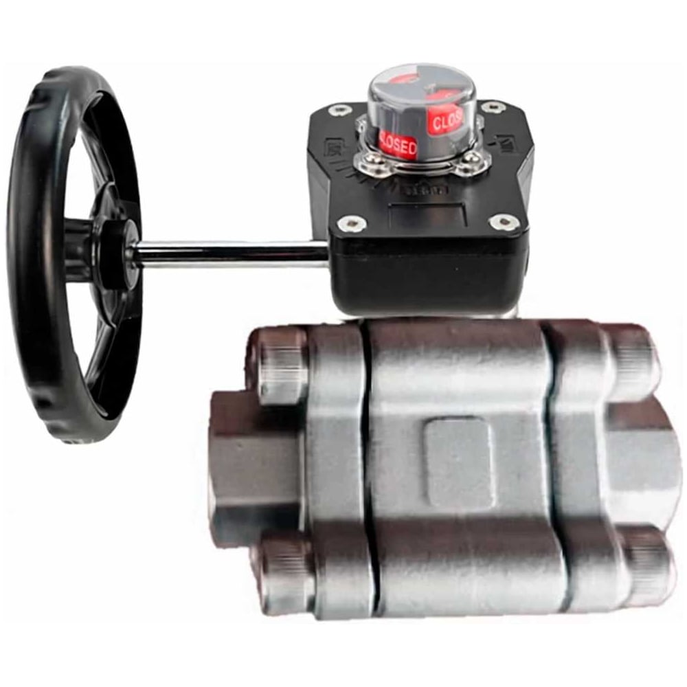 Изображение товара Кран шаровой DN.ru 316-316-PTFE-FP-SW-ISO-H Ду40 под приварку и редуктор D160-75924