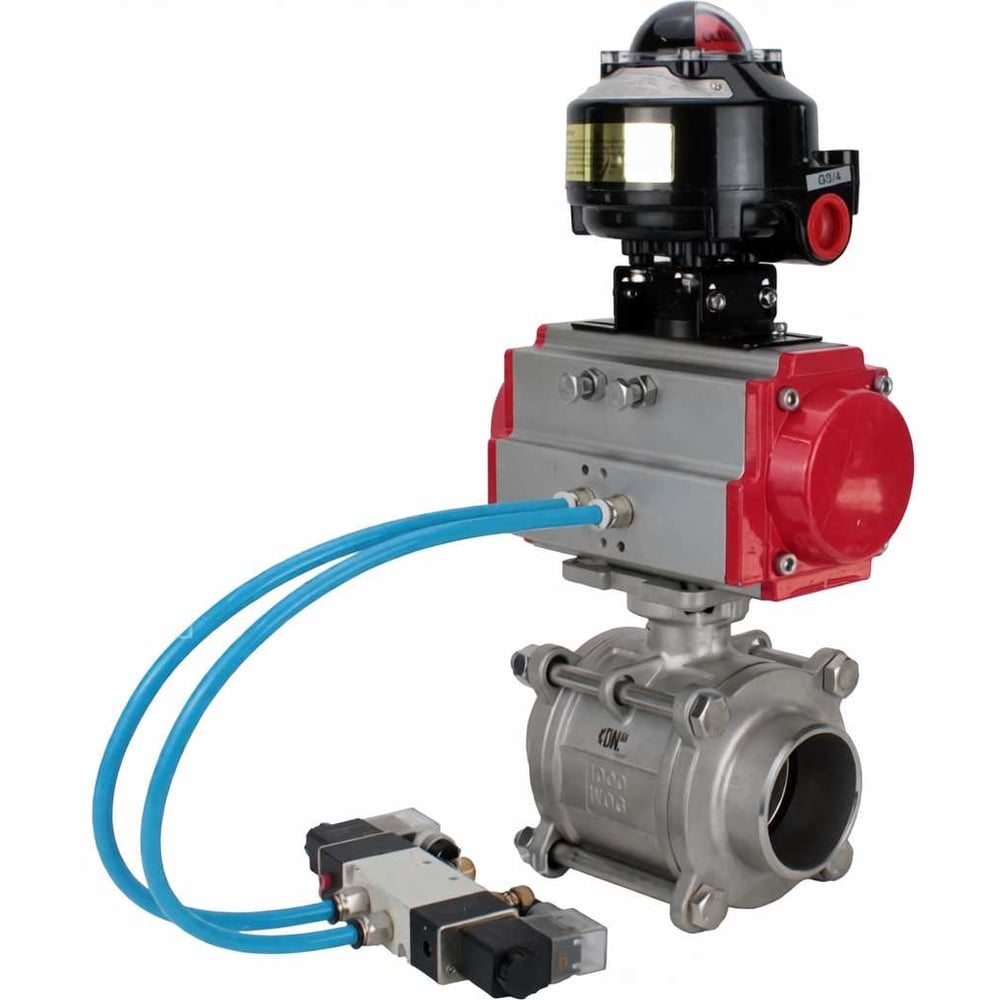 Изображение товара Кран шаровой DN.ru 316-316-PTFE-FP-W-ISO-H WDVF Ду40 Ру40, профессиональный, нержавеющая сталь, дву