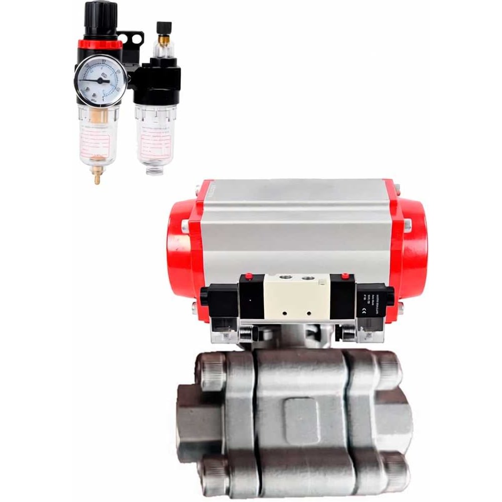 Изображение товара Профессиональный кран шаровой Ду65 DN.ru с пневмоприводом и под приварку