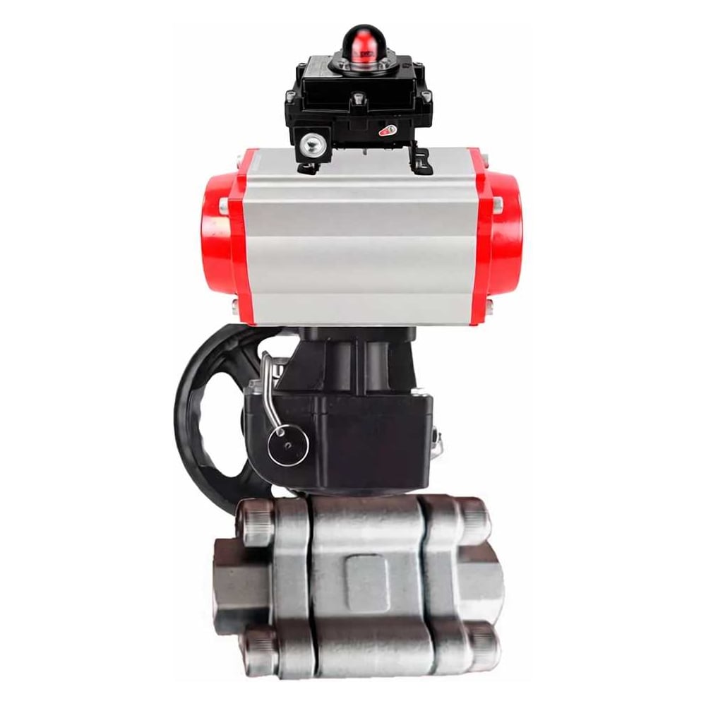 Изображение товара Кран шаровой DN.ru 316-316-PTFE-FP-SW-ISO-H Ду65 Ру63 под приварку с пневмоприводом