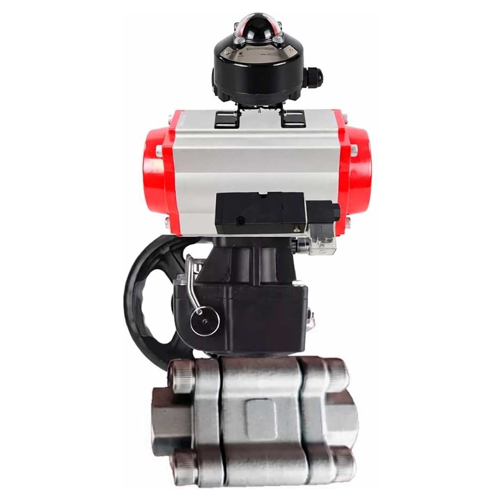 Изображение товара Кран шаровой DN.ru 316-316-PTFE-FP-SW-ISO-H Ду50 под приварку с пневмоприводом