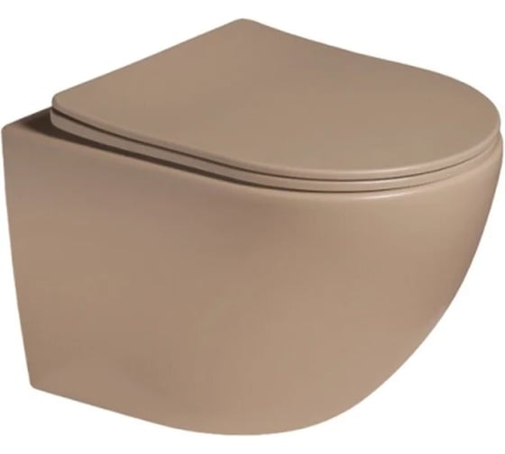 Изображение товара Подвесной унитаз Santi Line безободковый, система смыва Tornado (светло-коричневый матовый) SL-5005T-KH