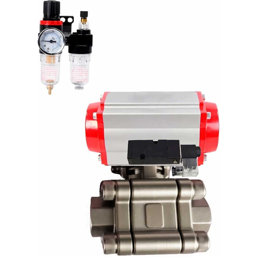 Изображение товара Кран шаровой DN.ru 316-316-PTFE-FP-SW-ISO-H Ду80 под приварку пневмопривод