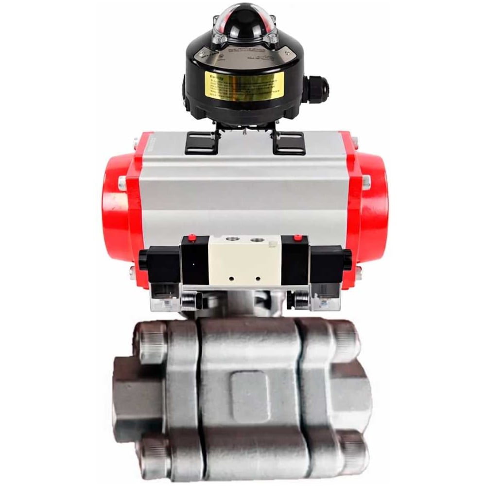 Изображение товара Кран шаровой DN.ru 316-316-PTFE-FP-SW-ISO-H Ду50 Ру63 пневмопривод сварка