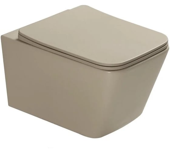 Изображение товара Подвесной унитаз Santi Line безободковый, система смыва Tornado (бежевый матовый) SL-5007T-BG