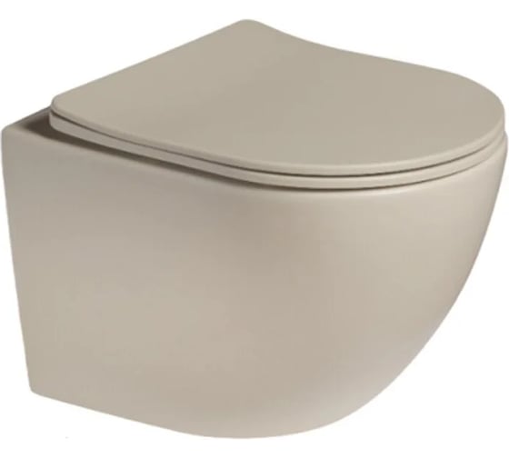 Изображение товара Подвесной унитаз Santi Line безободковый, система смыва Tornado (бежевый матовый) SL-5005T-BG