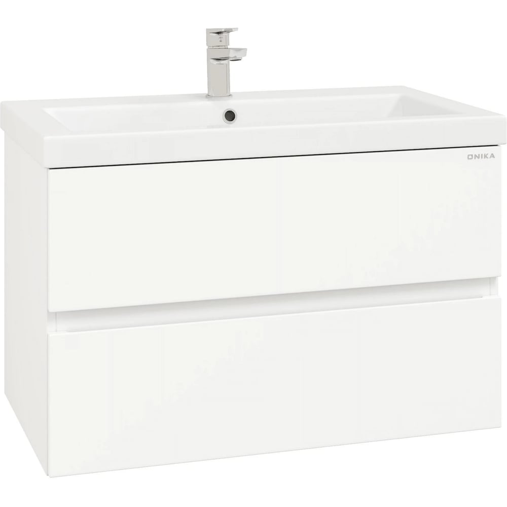 Изображение товара Современная тумба с раковиной Onika Эсквана 80 белая подвесная