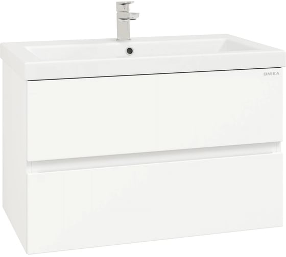 Изображение товара Тумба с раковиной Onika Эсквана 80 подвесная, белая, умывальник Вилис 80 108066