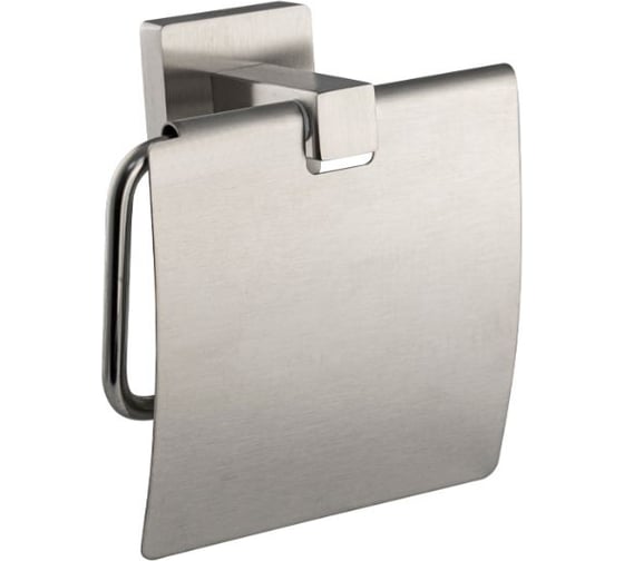 Изображение товара Держатель туалетной бумаги GFmark с экраном, из нержавеющей стали, с квадратным основанием, цвет сатин 87003