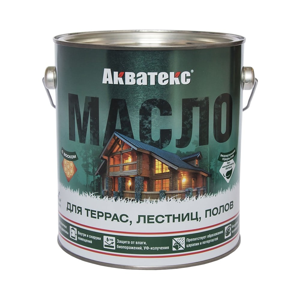 Изображение товара Масло для пропитки древесины АКВАТЕКС матовое орех 2.5 л