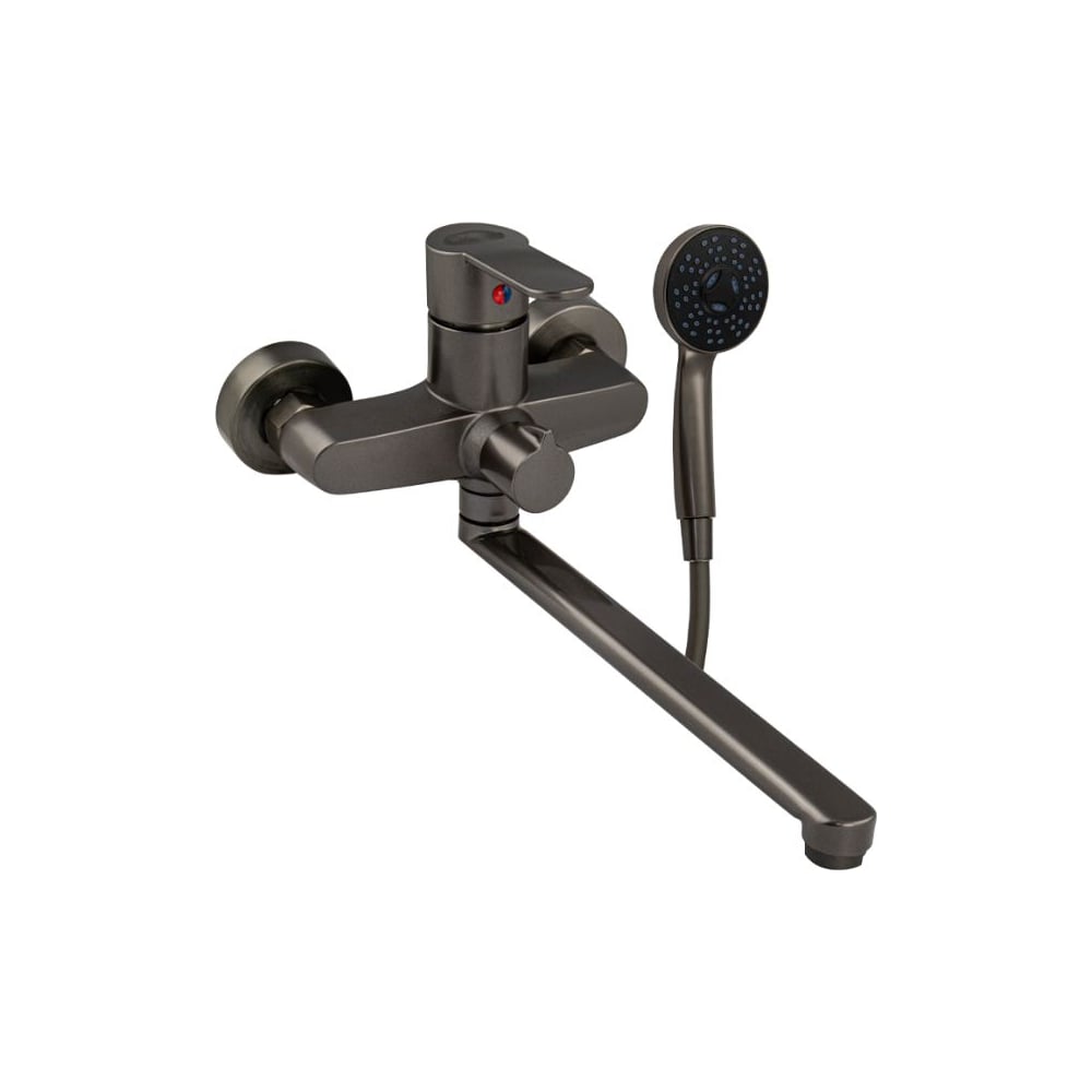 Изображение товара Смеситель для ванны BRIMIX длинный излив, шаровый, из высокопрочного АБС пластика, цвет графит 5569