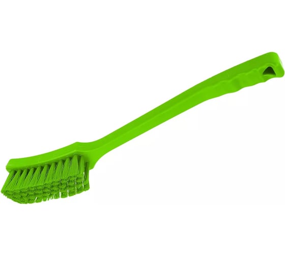 Изображение товара Щетка с длинной ручкой NV жёсткий ворс, 410 мм, зеленая NV-02610-2G