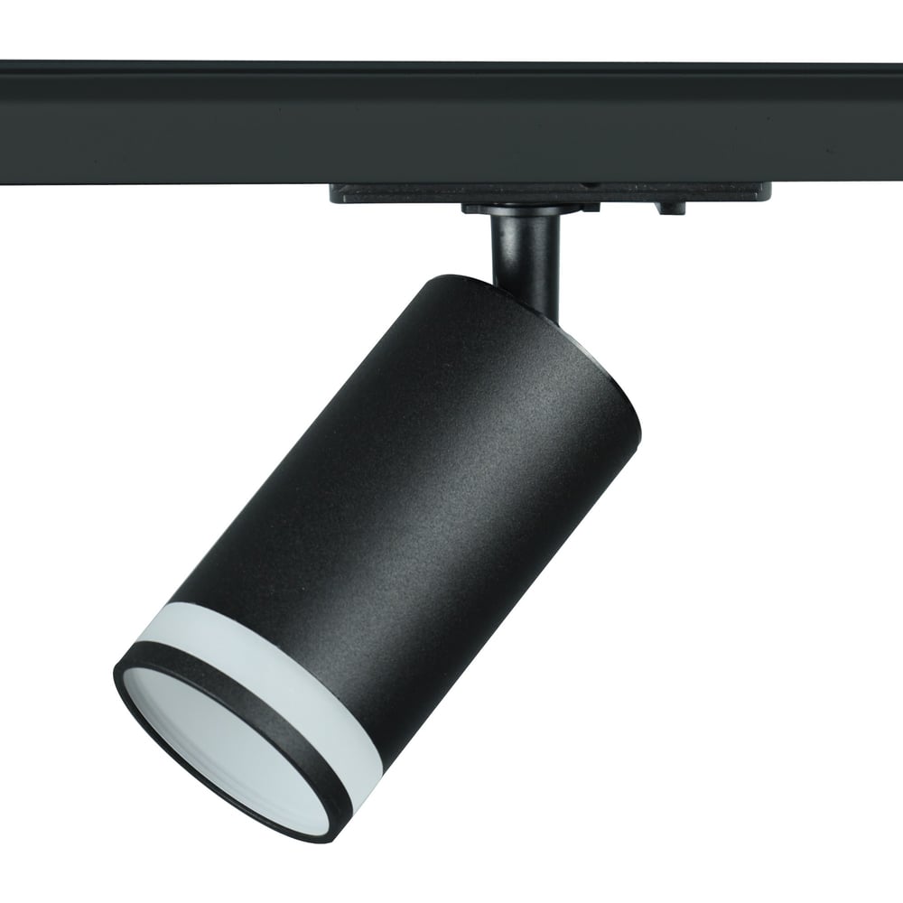 Изображение товара Светильник трековый однофазный truEnergy с матовым кольцом под лампу GU10 53x100 мм металл IP20 круг черный 21136