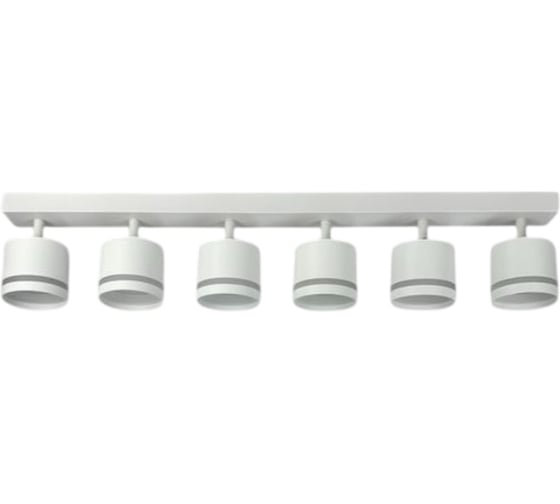 Изображение товара Светильник накладной truEnergy с матовыми кольцами поворотный под лампы 6xGX53 круг белый алюминий 21395