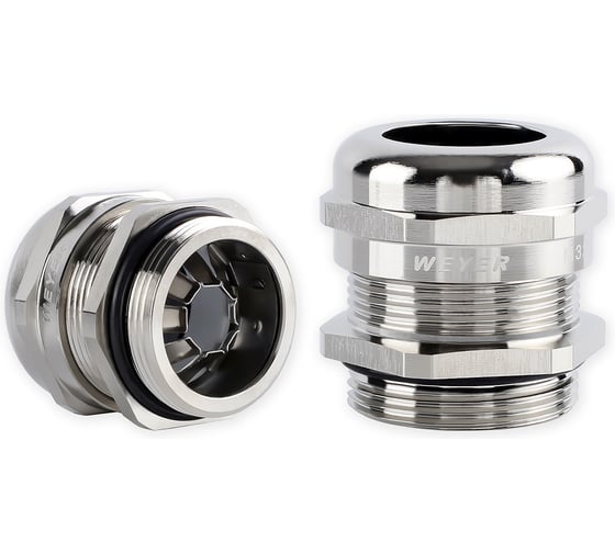 Изображение товара Втулка кабельная WEYER HSM-EMV.SC1-M20 никелированная латунь, кабельный ввод EMC, наружная M20х1.5 WE6728900