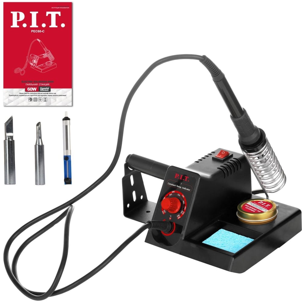Изображение товара Паяльная станция P.I.T. 60Вт регулятор температуры 200-480°C PEC60-C
