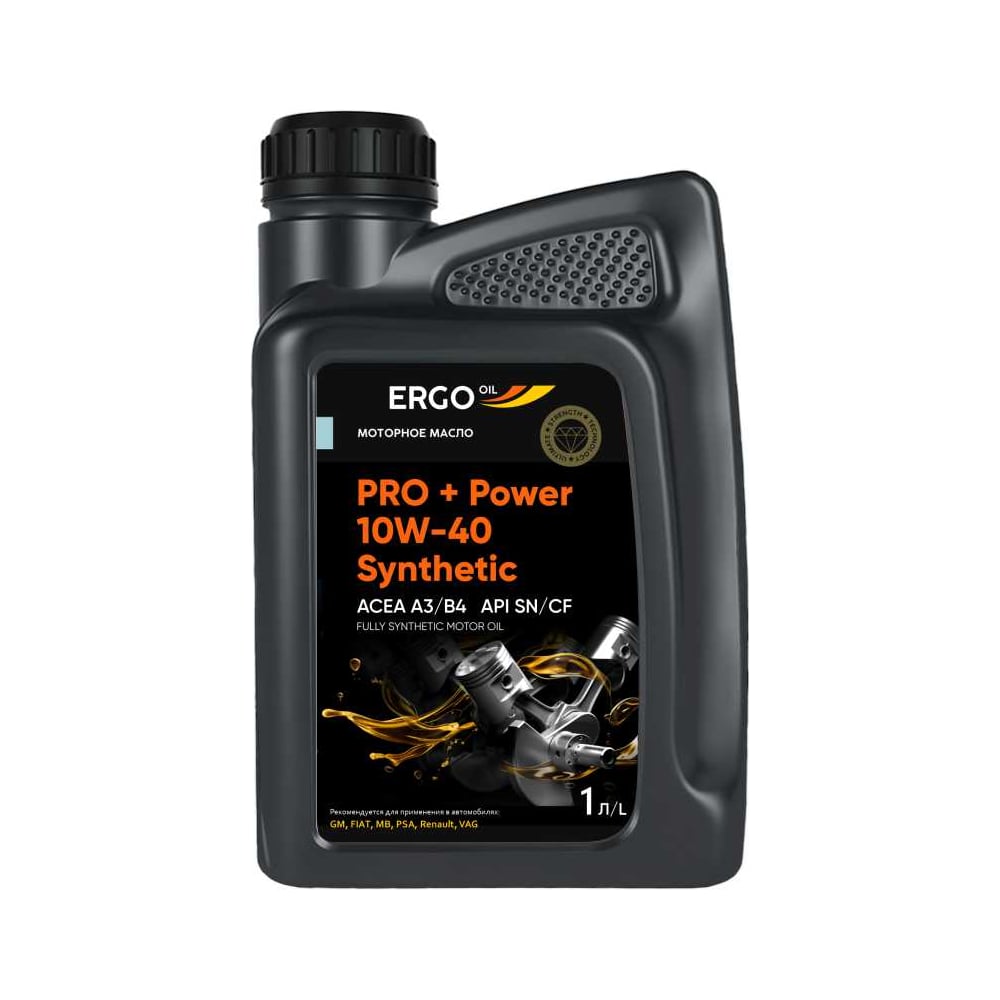 Изображение товара Моторное масло ERGOOIL PRO Power 10W-40 Synthetic A3 B4 1 л для легковых дизельных и бензиновых дви