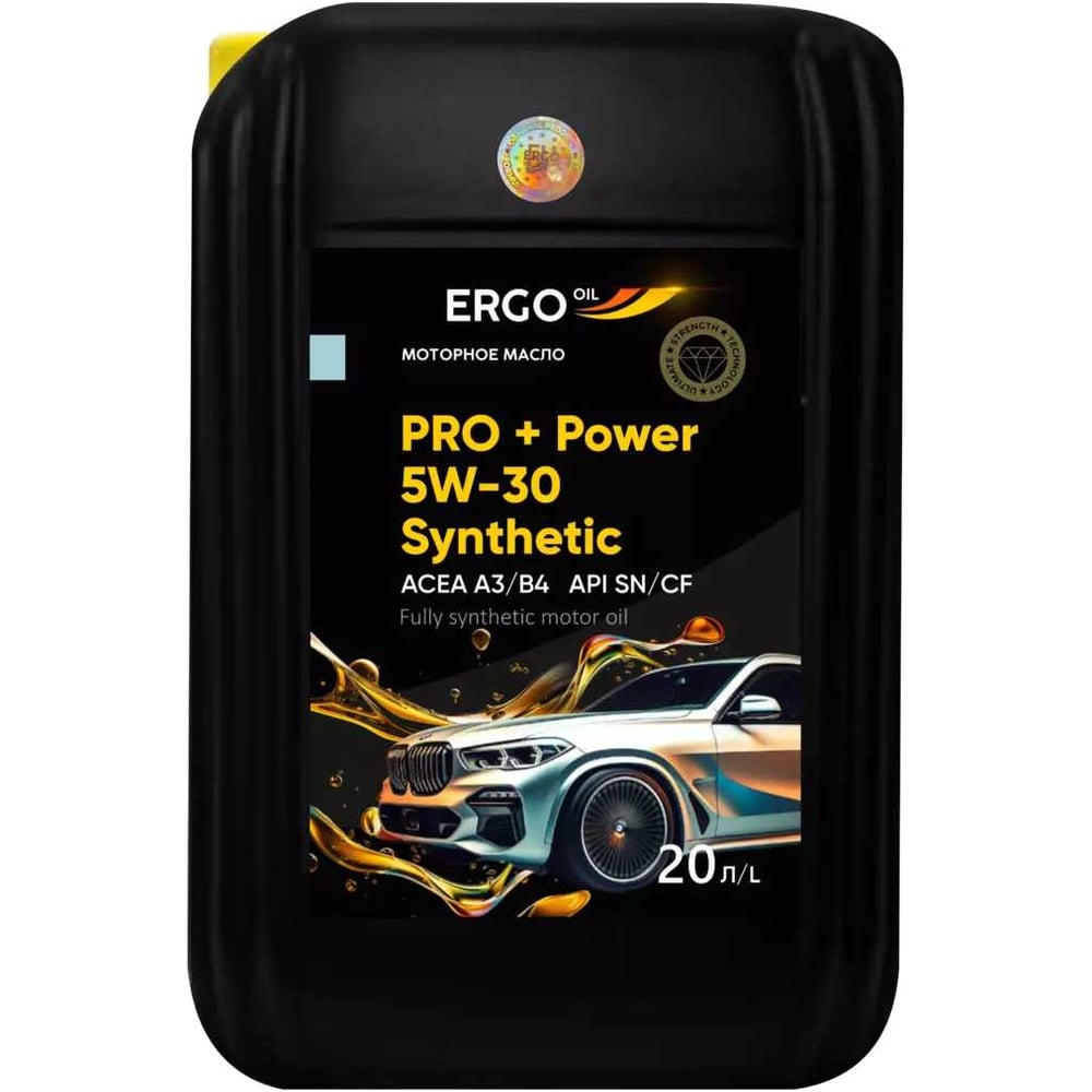 Изображение товара Моторное масло ERGOOIL PRO + Power 5W-30 синтетика 20л преимущества и защита двигателя