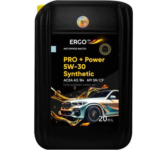 Изображение товара Моторное масло ERGOOIL PRO + Power 5W-30 Synthetic A3/B4, SN/CF 20 л ERGO120023003106