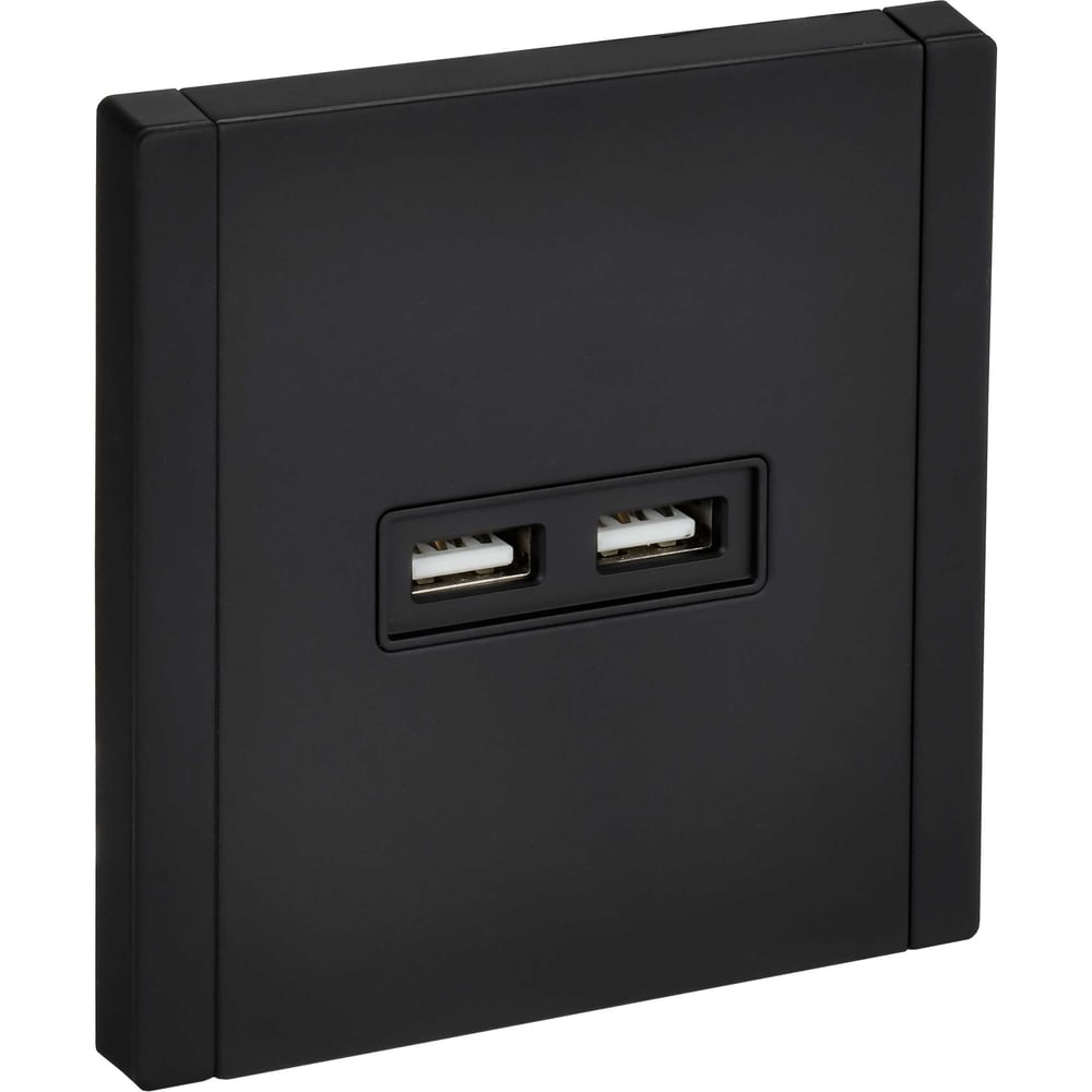 Изображение товара Розетка USB IEK FORTE&PIANO A+A 3,1А FP149M черный FP-U21-D31-M-K02