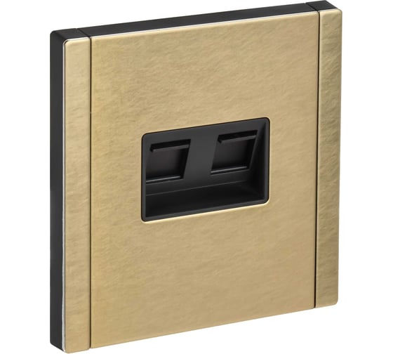 Изображение товара Розетка компьютерная 2-ая IEK FORTE&PIANO RJ45 кат.5E FP633M шампань FP-K20-1-M-K37