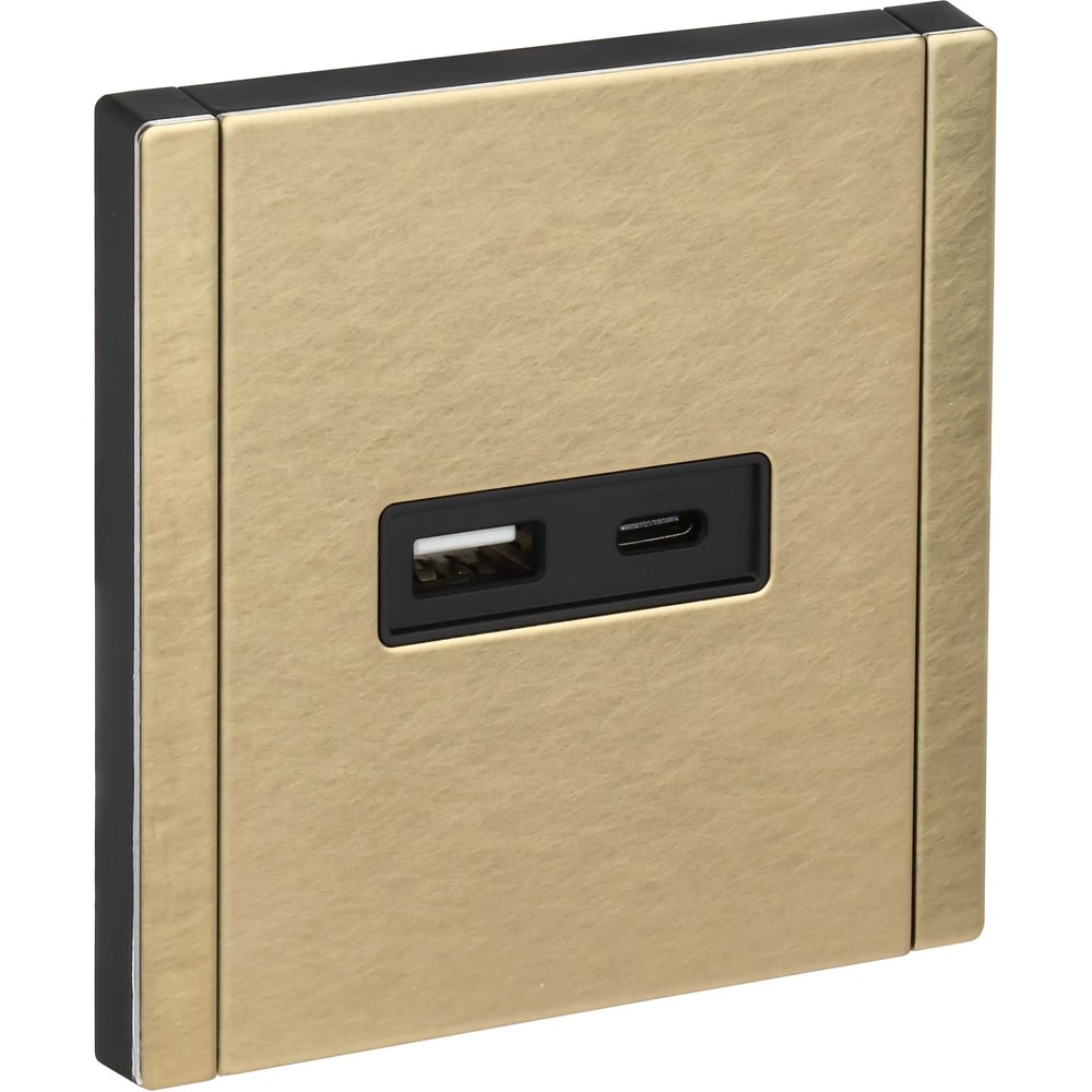 Изображение товара Розетка USB IEK FORTE&PIANO A+C 3,1А FP650M шампань FP-U22-D31-M-K37