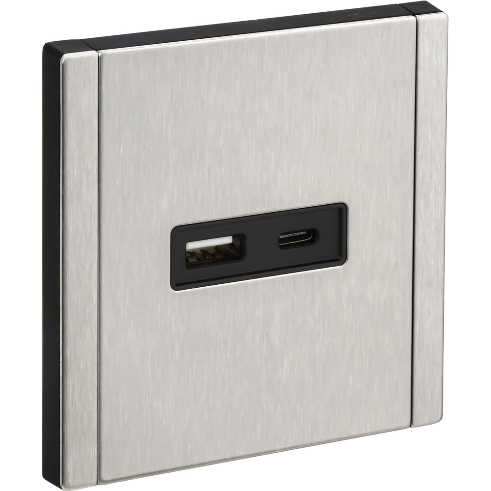 Изображение товара Розетка USB IEK FORTE&PIANO A+C 3,1А FP750M никель FP-U22-D31-M-K50