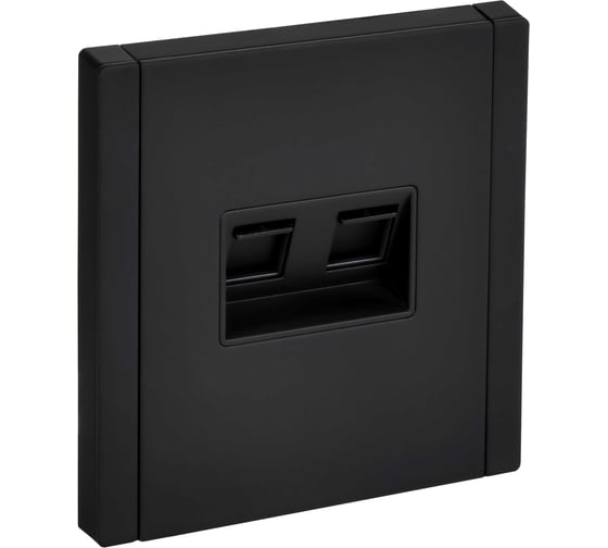 Изображение товара Розетка компьютерная 2-ая IEK FORTE&PIANO RJ45 кат.5E FP133M черный FP-K20-1-M-K02