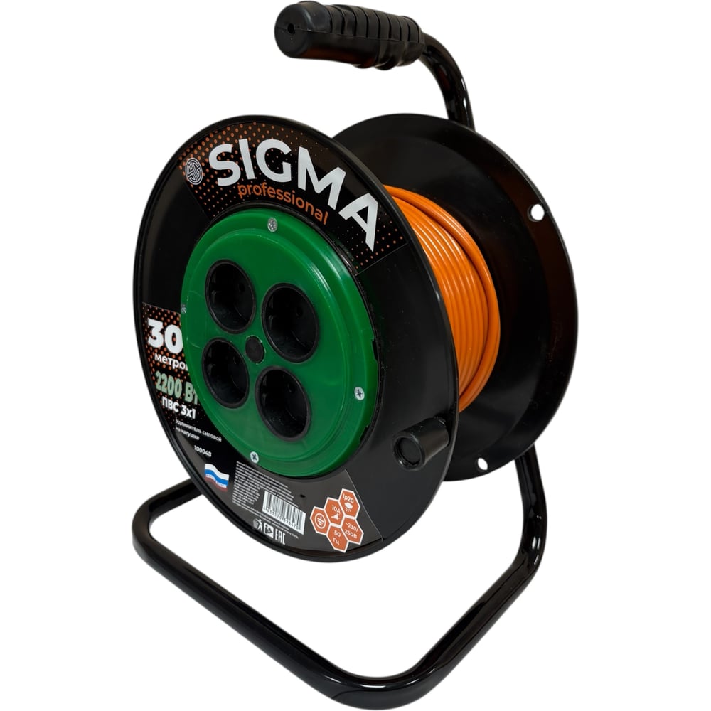 Изображение товара Удлинитель электросети SIGMA c заземлением 30 м 4 розетки IP20