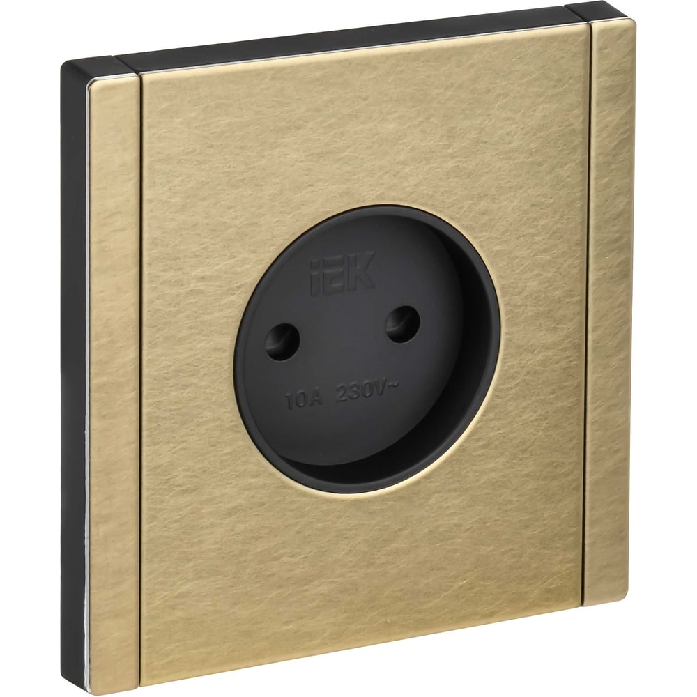 Изображение товара Розетка IEK FORTE&PIANO без заземления с защитными шторками 10А шампань FP617M