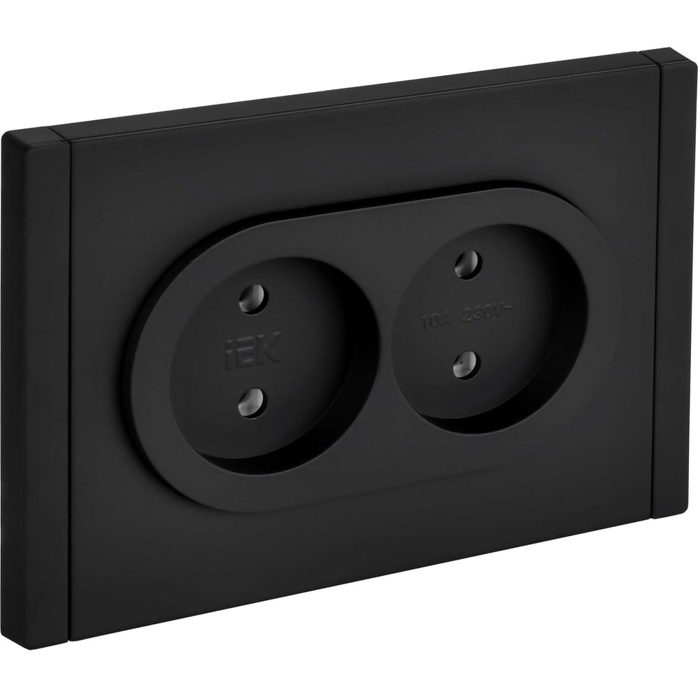 Изображение товара Розетка 2-я IEK FORTE&PIANO без заземления, без защитных шторок 10А черная