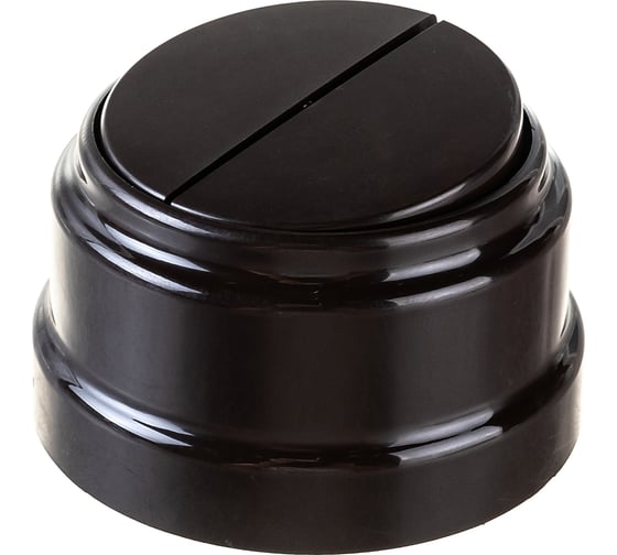 Изображение товара 2-клавишный выключатель Bylectrica А56-2212 6А открытой установки, серия РЕТРО, шоколад, А56-2212 шоколад