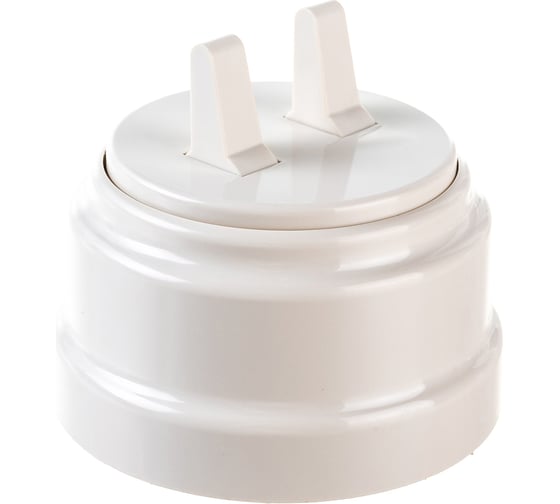 Изображение товара 2-клавишный тумблерный выключатель Bylectrica А510-2204 10А открытой установки, серия РЕТРО, бежевый, А510-2204 бежевый