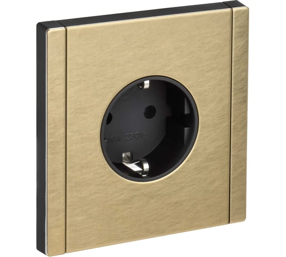 Изображение товара Розетка IEK FORTE&PIANO с заземлением, без защитных шторок, винтовое крепление 16А FP616M шампань FP-R11-16-M-K37