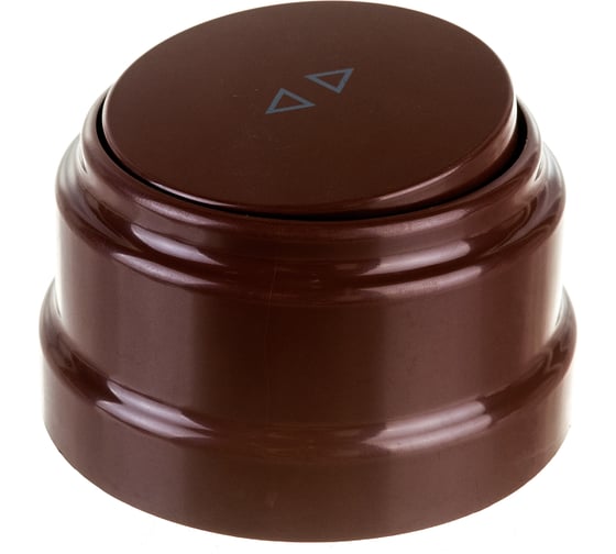 Изображение товара 1-клавишный проходной выключатель Bylectrica А610-2261 10А, открытой установки, серия РЕТРО, коричневый, А610-2261