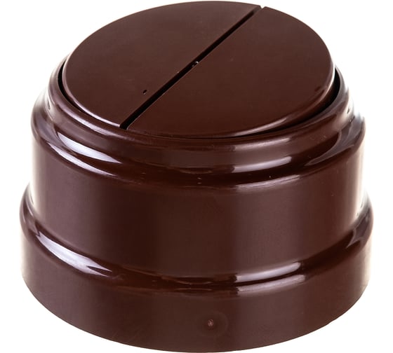 Изображение товара 2-клавишный выключатель Bylectrica А510-2202 10А открытой установки, серия РЕТРО, коричневый, А510-2202 коричневый