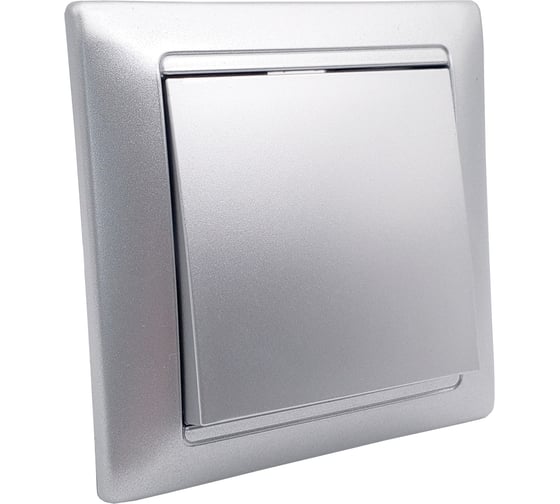 Изображение товара 1-клавишный выключатель Bylectrica скрытой установки , серия СТИЛЬ, серебро, С110-801 серебро