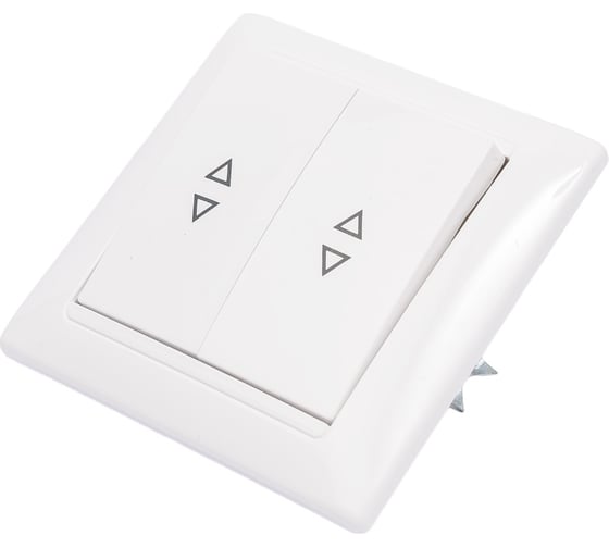 Изображение товара 2-клавишный проходной выключатель Bylectrica скрытой установки серия СТИЛЬ, белый, С6+6 10-847