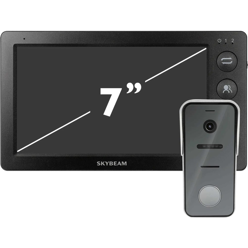 Изображение товара Комплект видеодомофона Skybeam из 7 дюймового монитора с мех кнопками и вызывной панели, черный (94705MA+94208-600TVL 94705MA+ 94208- 600TVLBL Изображение товара Комплект видеодомофона Skybeam из 7 дюймового монитора с мех кнопками и вызывной панели, черный (94705MA+94208-600TVL 94705MA+ 94208- 600TVLBL