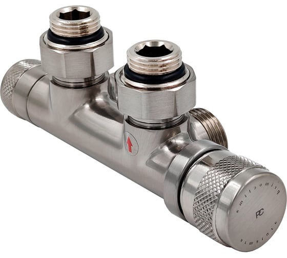 Изображение товара PRIMOCLIMA Узел нижнего подключения Primoclima Armature Lunar термостатический, угловой, правый 1/2х3/4Е, Никель PCART890AN