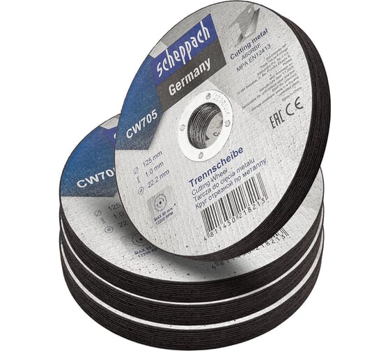 Изображение товара Круг отрезной по металлу Scheppach 125х1.0х22.2мм-40шт Sch-CW705[40шт к-т](63962)
