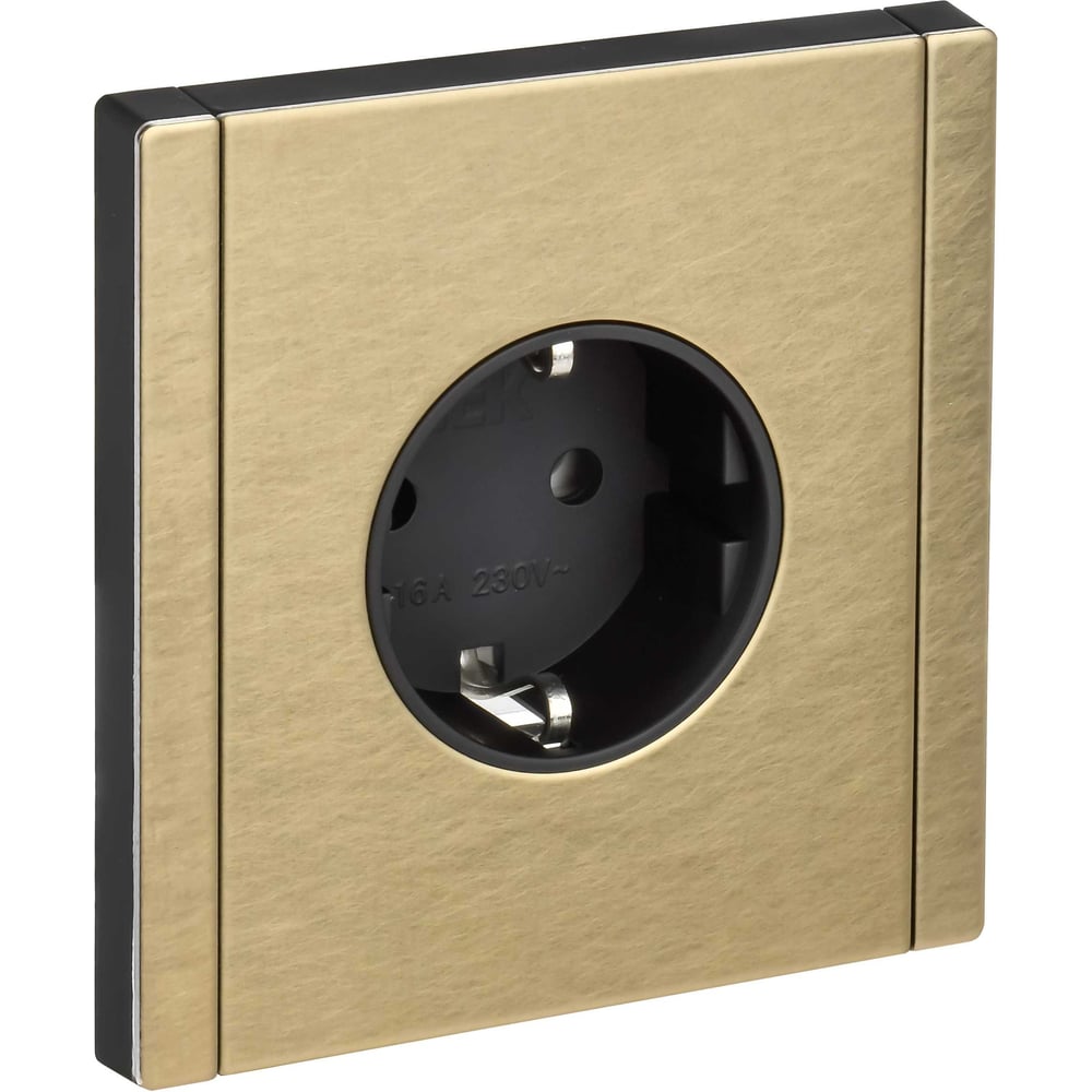 Изображение товара Розетка IEK FORTE&PIANO с заземлением, 16А, шампань, встраиваемая