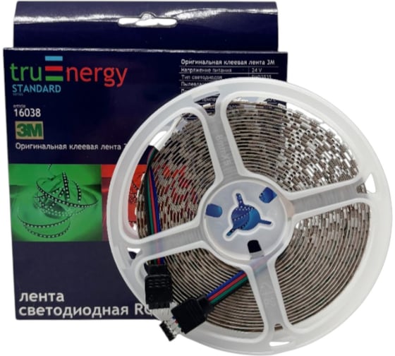 Изображение товара Лента светодиодная truEnergy 10 W/m RGB 24V SMD3535 120D IP20 5м 16038