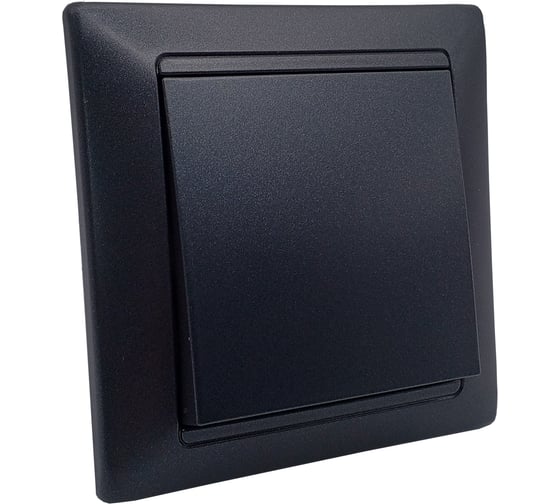 Изображение товара 1-клавишный выключатель Bylectrica скрытой установки, серия СТИЛЬ, графит, С110-801 графит