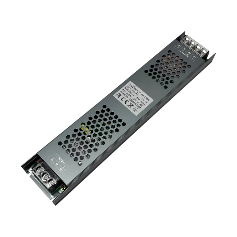Изображение товара Блок питания для светодиодных лент truEnergy Premium 48V 200W IP20 алюминий Изображение товара Блок питания для светодиодных лент truEnergy Premium 48V 200W IP20 алюминий