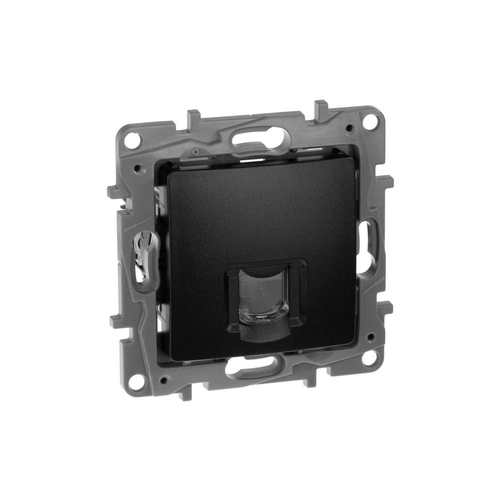 Изображение товара Розетка компьютерная IEK ETIKA RJ45 кат.6 UTP антрацит встроенная